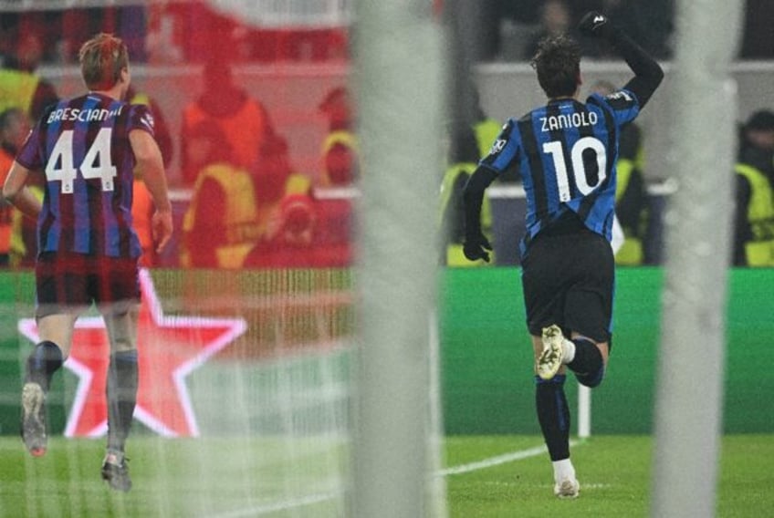 Nicolo Zaniolo (R), seen here after scoring against Stuttgart, netted Atalanta's winner at