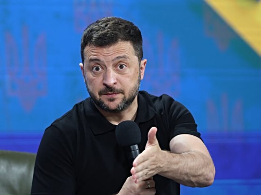 KYIV, UKRAINE - AUGUST 27: President of Ukraine Volodymyr Zelenskyy attends a press confer