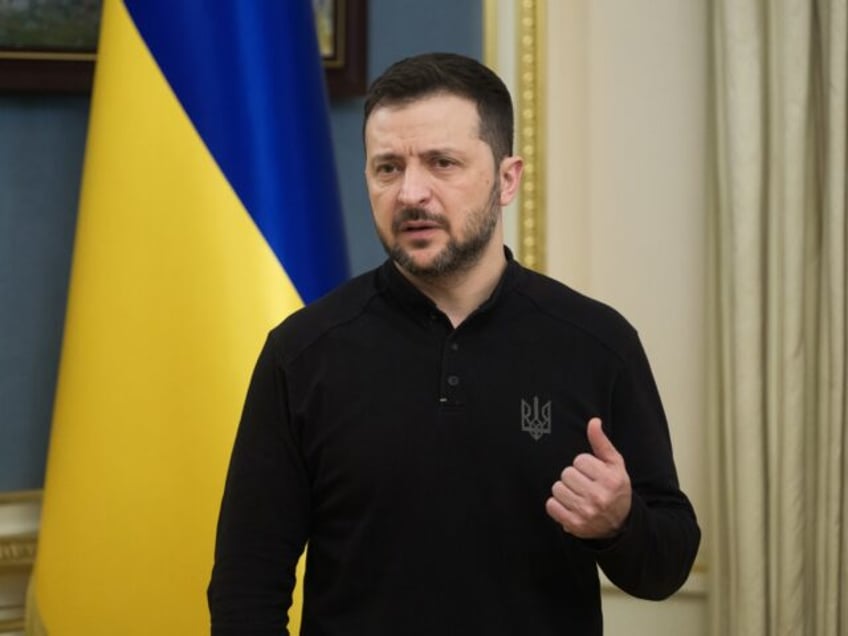 KYIV, UKRAINE - FEBRUARY 4: President of Ukraine Volodymyr Zelenskyi speaks during a joint