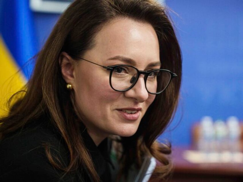 Vice Prime Minister and Minister of Economy of Ukraine Yuliia Svyrydenko attends a press c