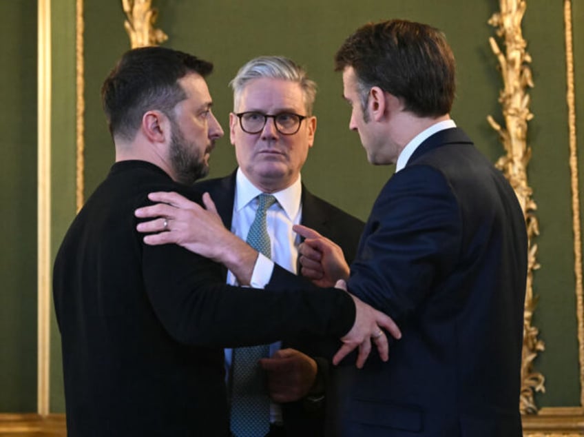 Volodymyr Zelenskiy, Ukraine's president, from left, Keir Starmer, UK's prime mi