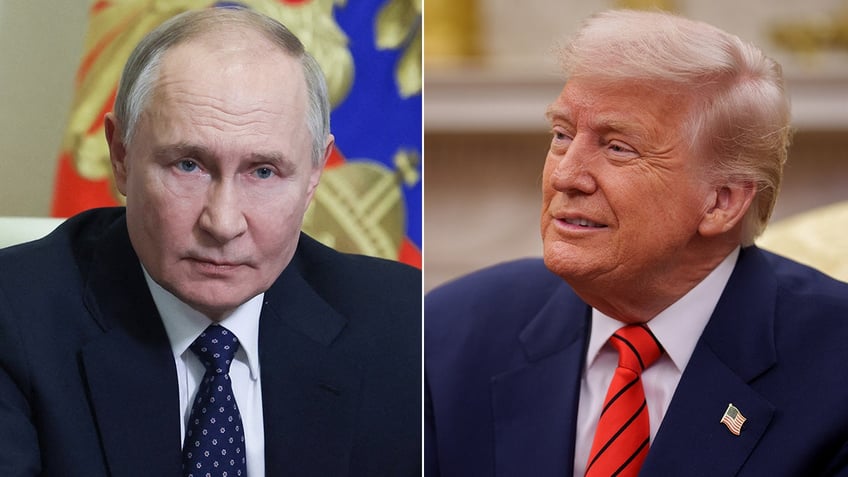 Putin and Trump recent split image