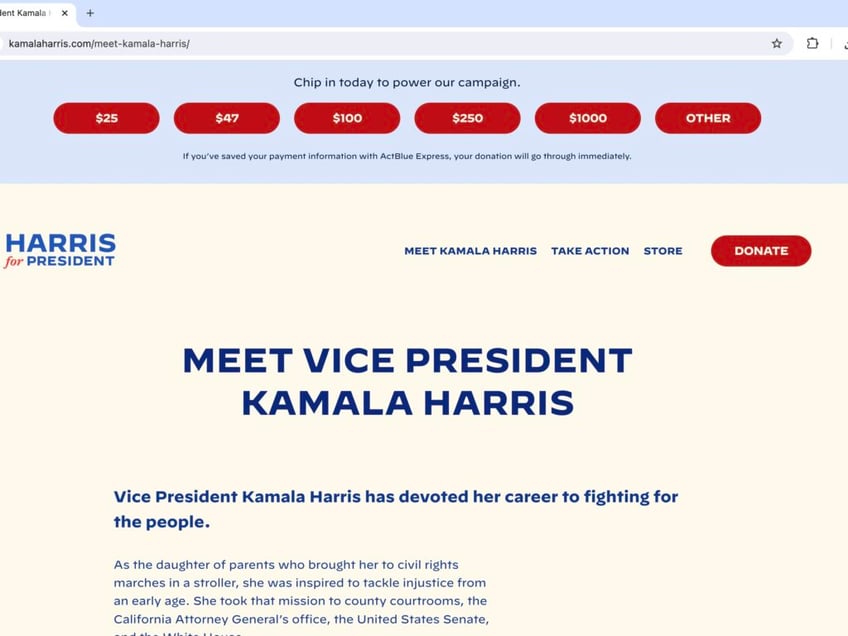 zero policies on kamala harris website 2 weeks into campaign