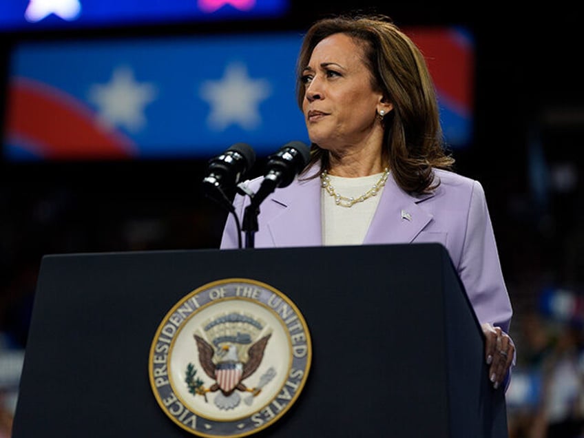 Democratic presidential nominee Vice President Kamala Harris speaks at a campaign rally, S