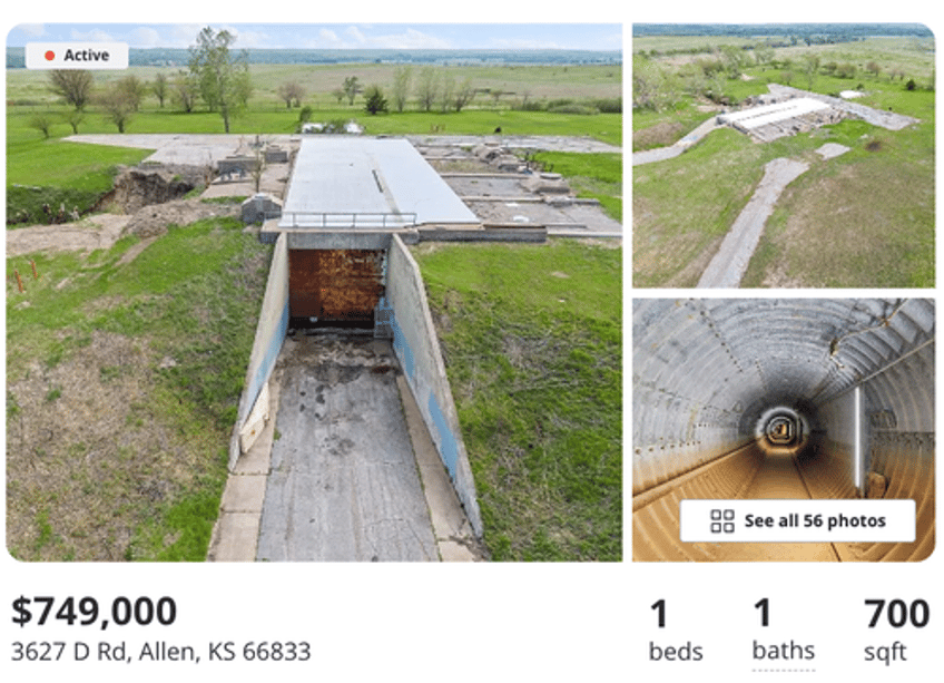 zillow gone wild ex icbm silo in kansas dubbed a zombie proof underground fortress listed for 749k