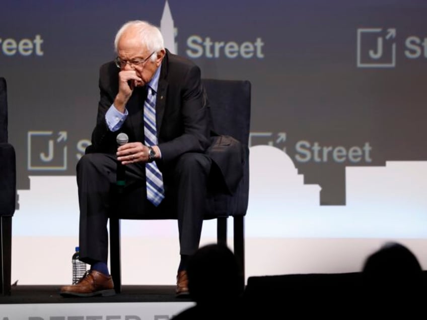 Democratic presidential candidate Sen. Bernie Sanders, I-Vt., speaks at the J Street Natio