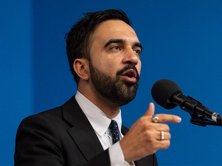Democratic mayoral candidate Zohran Mamdani speaks during the National Action Network's Sa