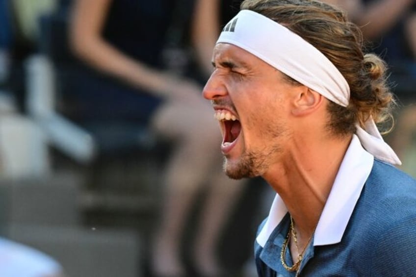 Alexander Zverev celebrates his victory over Alejandro Tabilo